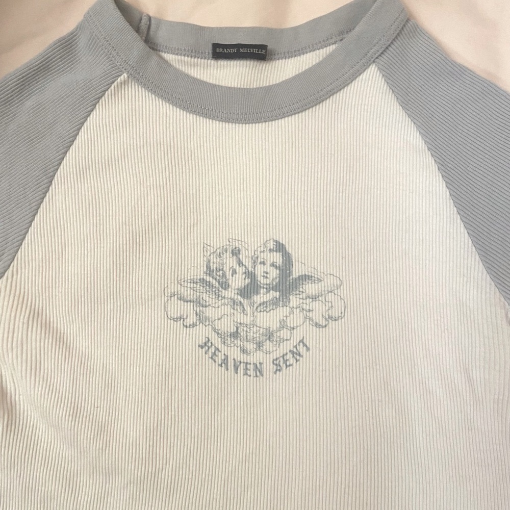 nwot! brandy melville bella heaven sent angels baby tee - Picture 2 of 4